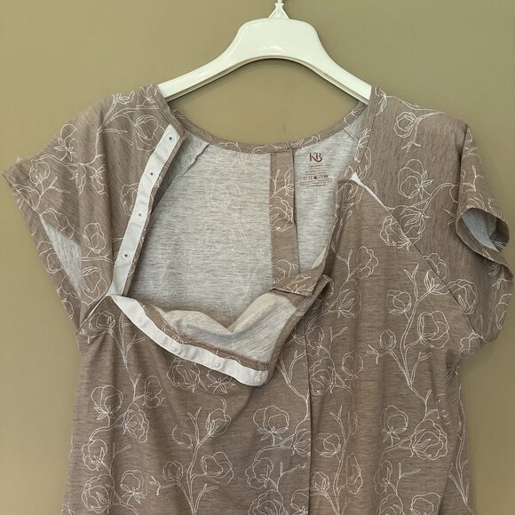 Kindred Bravely Labor and Nursing Nightgown in Light Taupe - Picture 5 of 9
